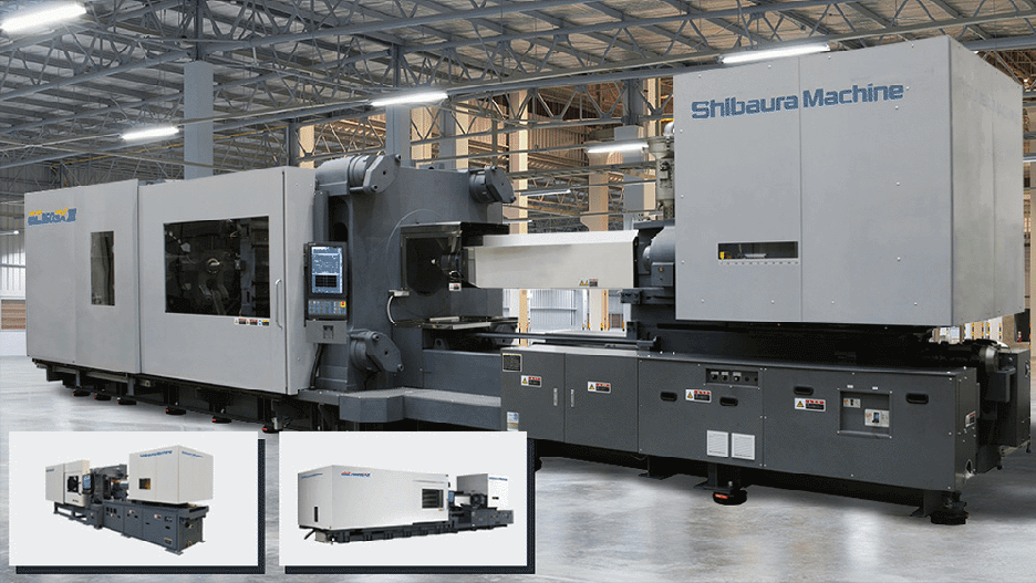 Three plastic injection molding machines