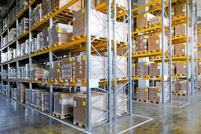 Warehouse full of boxes and crates